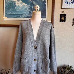 BP Textured Gray Knit Cardigan